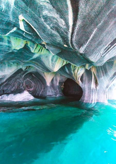 Marble cave in Patagonia chile