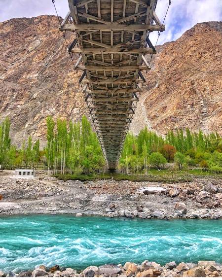 Gole valley and bluish Indus River GB