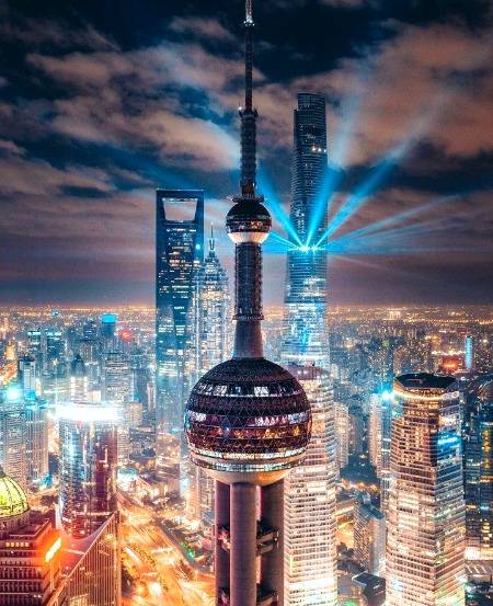 Night view of  Shanghai China
