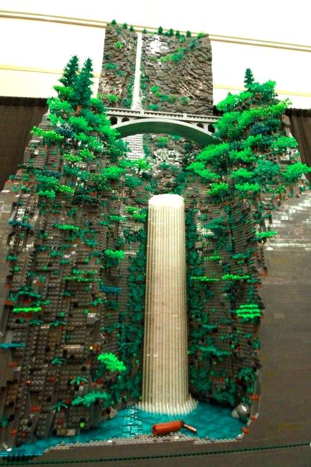Portland man,Errik Matson, built an 8-foot tall multnomah falls out of LEGO's