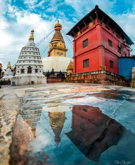 Reflection shot  of sawayambhunath sutpa