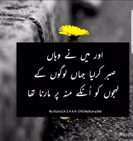 Aur maine waha sbar kar liya