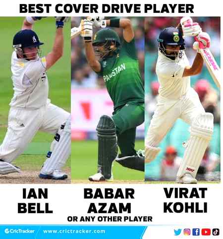 Tell us, who is the best cover drive player.
IanBell BabarAzam ViratKohli CoverDrive