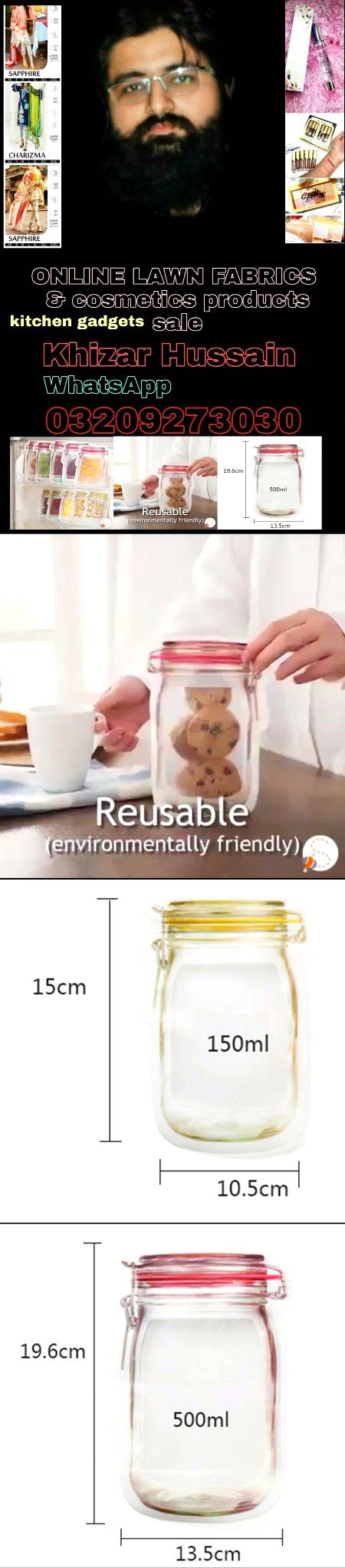 kitchen gadgets💪 Silicone Food Storage Bags Reusable Leakproof Fresh Steal Food Safety Fruits Snacks Kitchen Freezer Storage Bags Is ko Eid-ul-azah pe gosht bantne or freez karne k liye bhi use kar sakte hen😊
