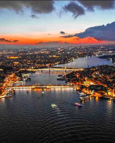Golden horn night view istanbul