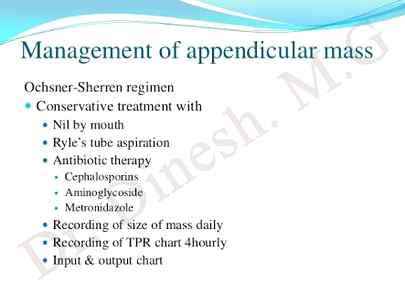 Management of appendicular mass