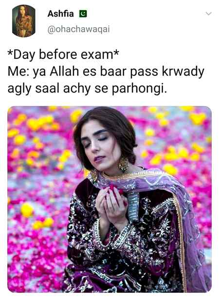 One day before exam...