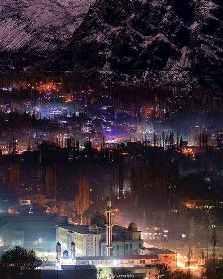Beautiful night view skardu😍