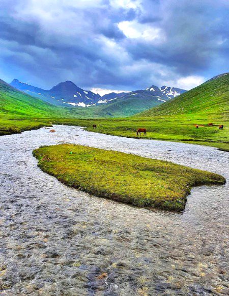 ملا کی بستی کی ایک خوبصورت شام۔۔🌥🌿
Mulla ki basti view on a cloudy evening 💕
(On way to Dudipatsar Lake, Kaghan Valley)