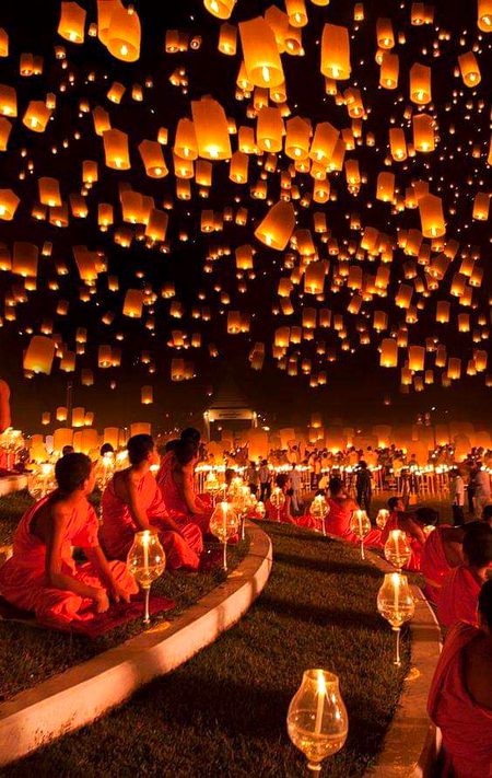 Floating lantern festival in Chiang Mai.