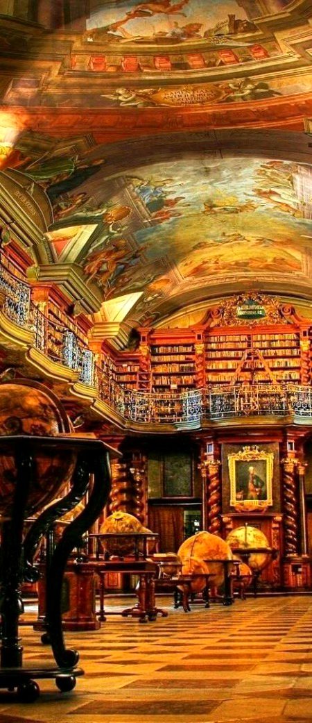 The library of the klementinum, build by the Jesuits at the beginning of the 18th century.