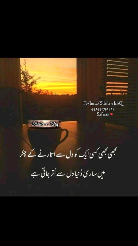 کبھی کبھی کسی ایک کو دل سے اتارنے کے چکر میں ساری دنیا دل سے اُتر جاتی ہے