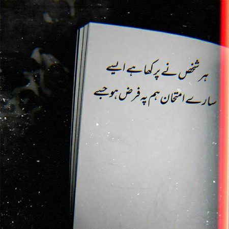 ہر شخص نے پرکھا ہے ایسے سارے امتحان ہم پہ فرض ہو جسے🖤🥀