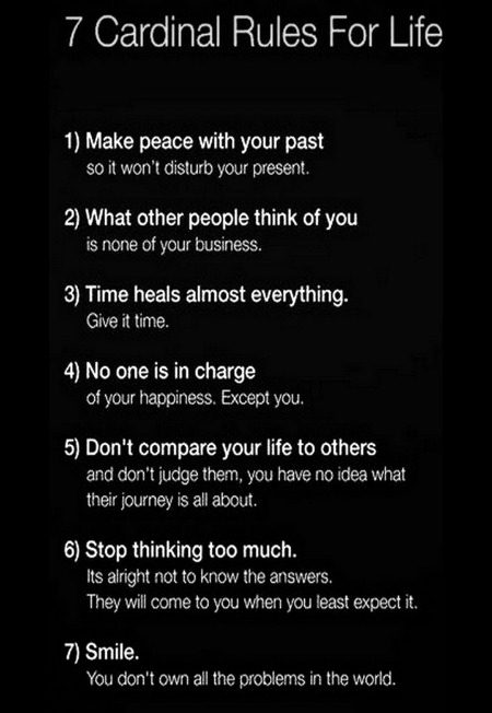 Rule for life....