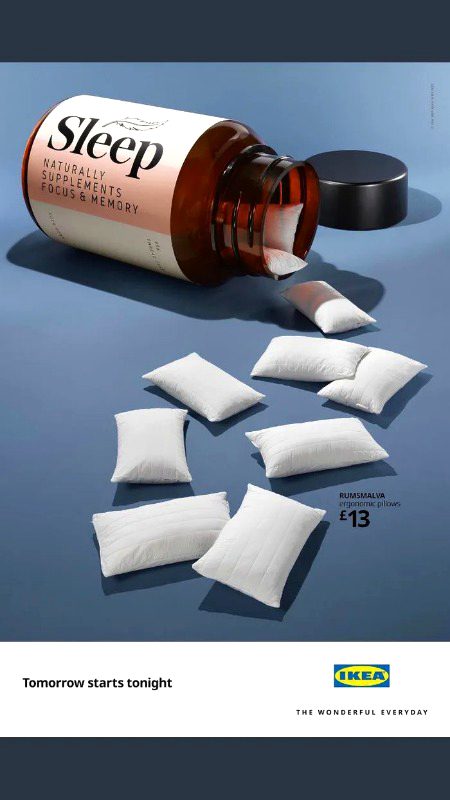 British furniture store  IKEA pillow advertisement