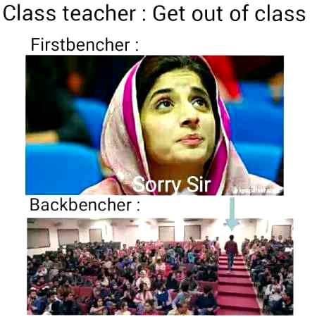 Ops laughed..sach main backbenchers tu ultra legends hote hain bht proud ke sth class leave krte hain jaise aik topper prize receive krne ke bd proud feel krte hain .laughed too