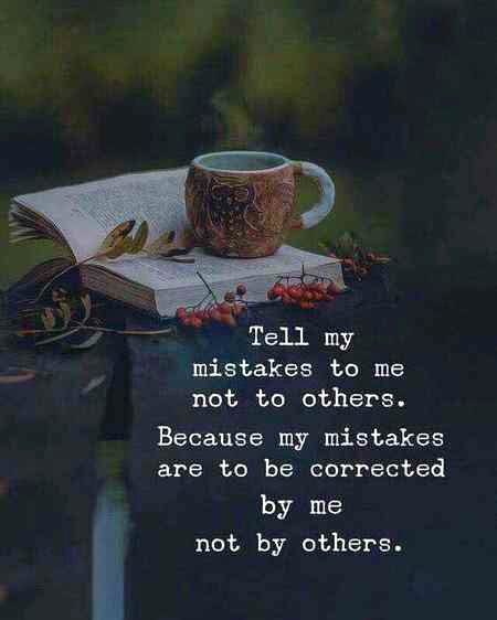 My mistakes to me