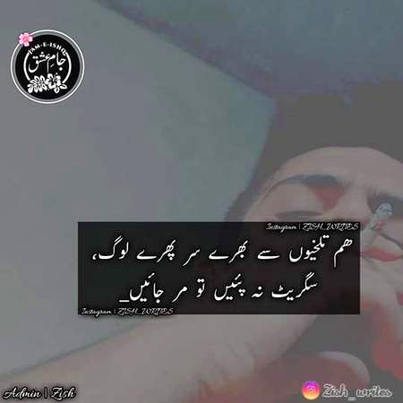 ہاں میں سگریٹ پیتا ہوں
بہت شوق سے پیتا ہوں
بہت حسرت سے پیتا ہوں
بہت قسرت سے پیتا ہوں