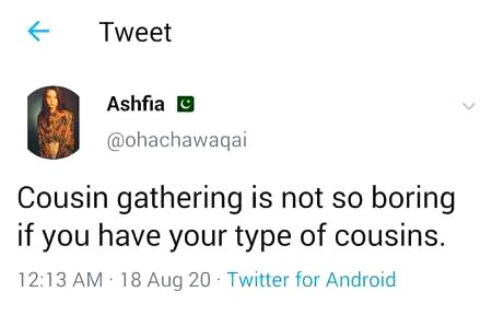 This is so true ..Cozn gathering also makes as smile too ..Indeed
