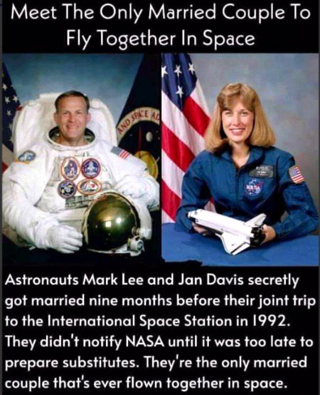 The only married couple to fly together in space 🚀
