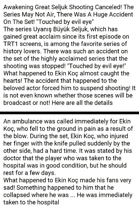 Oh sad news🙁 Get well soon Ekin koç