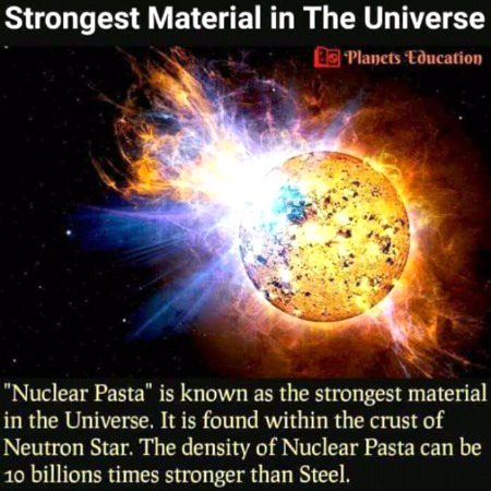 Strongest material in the universe "Nuclear pasta" 🍝