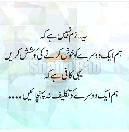 ایک دوسرے کو تکلیف دینے سے گریز کریں ۔