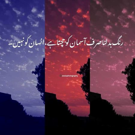 Rang bdalna sirf asman ko acha lagta hai,Insan ko nhi🖤