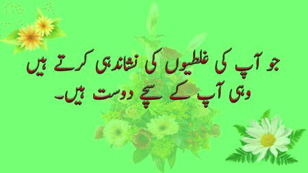 تمھارا سچ دوست وہ ہے جو تمھیں براٸ سے روکے اور نیکی کی طرف لے جاۓ