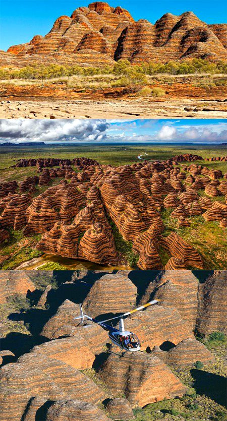 بنگل بنگل نامی پہاڑی سلسلہ مغربی آسٹریلیا میں purnululu نامی نیشنل پارک میں واقع ہیں اور دنیا کا انتہائی دلچسپ مقام تصور کیا جاتا ہے یہ پہاڑیاں گھاس سے ڈھکی زمین سے 300 میٹر بلند ہیں جبکہ ان کی شکل گنبد کی مانند ہے جن کا رنگ نارنجی اور کالا ہے ماہرین کے اندازے کے مطابق یہ پہاڑیاں 360 ملین سال قبل اس وقت وجود میں آئیں جب یہاں ریت اور بجری بڑی مقدار میں جمع ہو گئی شمال مشرق سے بہتے دریاؤں کے ذریعے یہ ریت یہاں تک پہنچی خشک موسم کے دوران ان پہاڑوں کی رنگت ہلکے بھورے رنگ کی ہو جاتی ہے جبکہ بارش کے بعد یہی پہاڑ کالے رنگ کے دکھائی دیتے ہیں ہزاروں سال سے اس مقام کے رہائشی ان پہاڑوں کو اپنی ثقافت کا اہم ترین حصہ تصور کرتے ہیں 1983 میں میڈیا نے بڑے پیمانے پر تشہیر کر کے ان پہاڑوں کو باقی دنیا کے سامنے پیش کیا