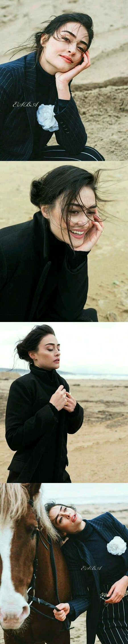 Esra in black and black is always attractive😍👌