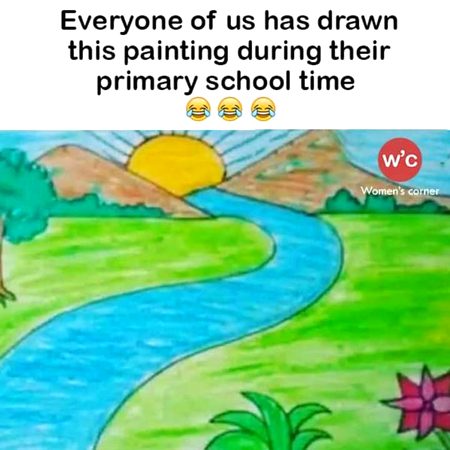 Or kis kis ny ye national painting draw ki hy childhood men..???😊😊😊