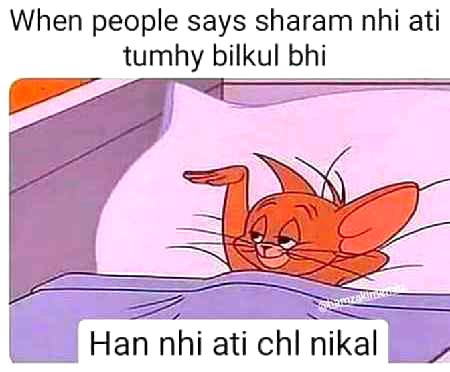 Ops.laughed ..Shrm.tu yahan kisi ko bhi nhin atti Khair smjh gae honge vo log jo beshrm honge