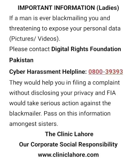 Agr ap ko koi bhe larka /boy black mail kry social media pr tu yeh cyber crime ha ap iss no pr call kr ka complain krn .ALL girls stay safe and alert 🙏mahrbani kr ka kese pr bhe andha yakeen na krn .